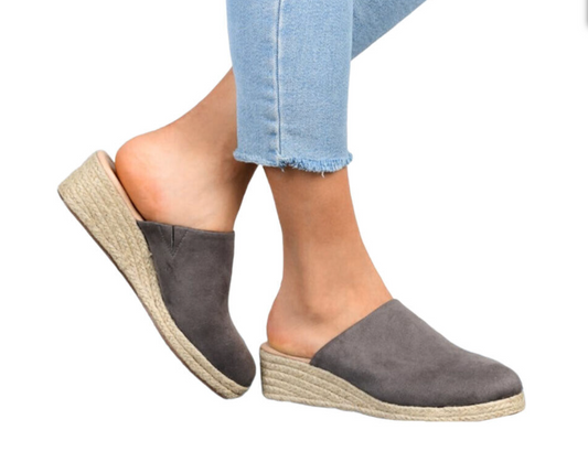 Espadrilles Compensées Gris